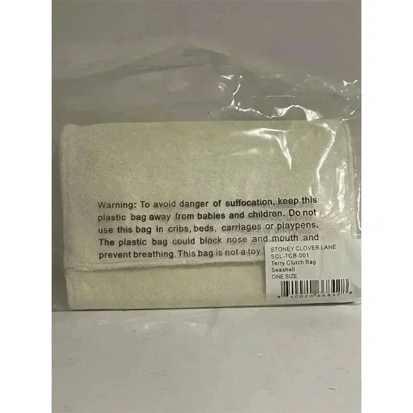 Stoney Clover Lane Seashell Terry Clutch Bag Medium Zip Closure - Picture 3 of 5